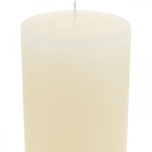 Article Bougies piliers couleur unie blanc crème 85×200mm 2pcs