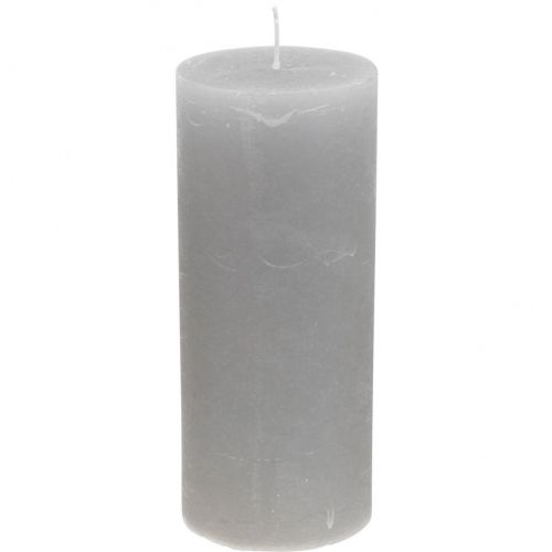 Article Bougies piliers couleur unie gris clair 85×200mm 2 pcs
