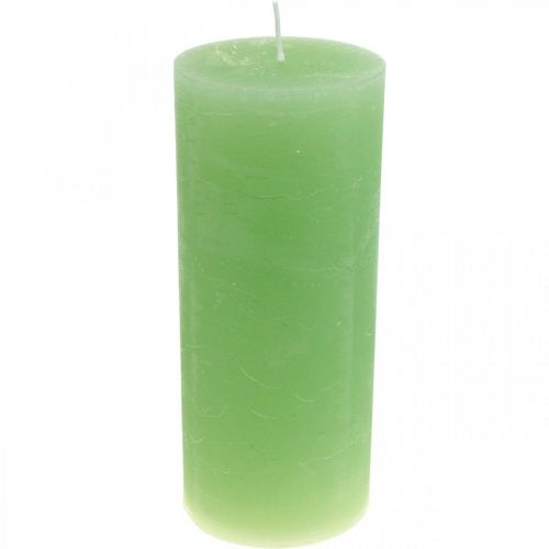 Bougies piliers bougies unies vert citron​​​​​​​ 85×200mm 2 pcs
