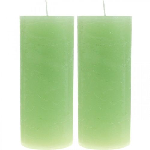 Article Bougies piliers bougies unies vert citron 85×200mm 2 pcs