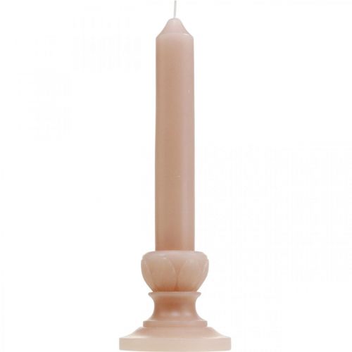 Floristik24 Bougie tige décorative rose nostalgie bougie cire couleur unie 25cm