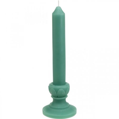 Floristik24 Bougie déco bougie rétro décoration de table en cire vert 25cm