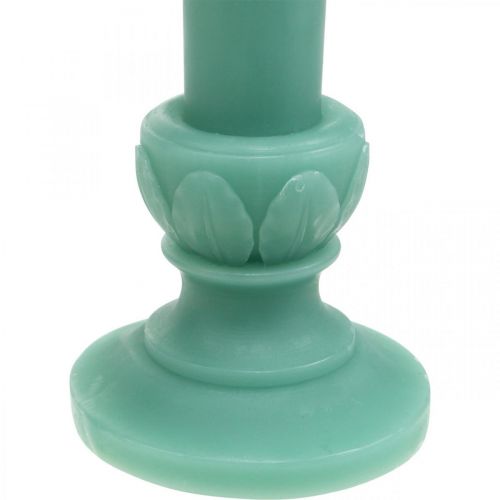 Article Bougie déco bougie rétro décoration de table en cire vert 25cm