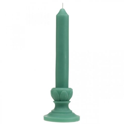 Article Bougie déco bougie rétro décoration de table en cire vert 25cm