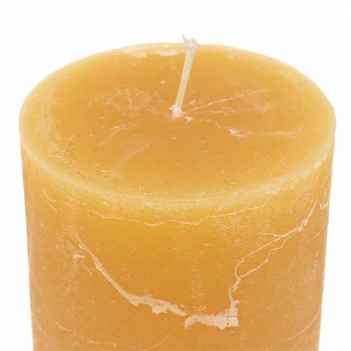 Article Bougies de couleur unie miel 50×100mm 4 pcs