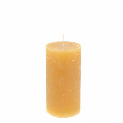 Bougies de couleur unie miel 50×100mm 4 pcs