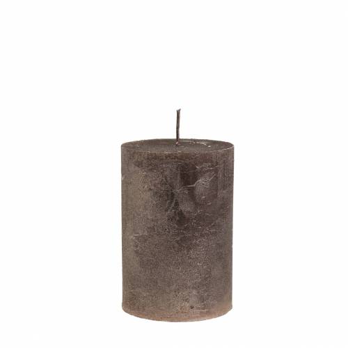 Bougies unies cuivre métallisé 60×80mm 4 pcs