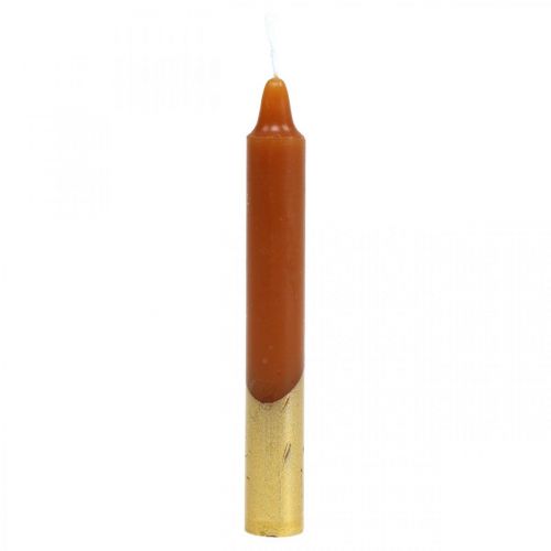 Floristik24 Bougies arbre bougies pyramidales Ø13×H105mm marron, doré 10pcs
