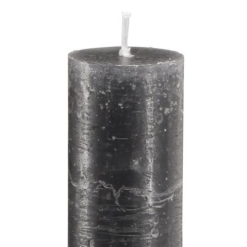 Floristik24 Bougies en bougies bâton de couleur unie anthracite 34x300 4 pcs