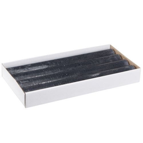 Floristik24 Bougies en bougies bâton de couleur unie anthracite 34x300 4 pcs