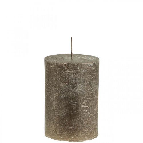 Article Bougies piliers bougies de couleur unie cuivre 70x100mm 4 pcs