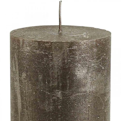 Article Bougies piliers bougies de couleur unie cuivre 70x120mm 4 pcs