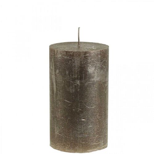 Bougies piliers bougies de couleur unie cuivre 70x120mm 4 pcs