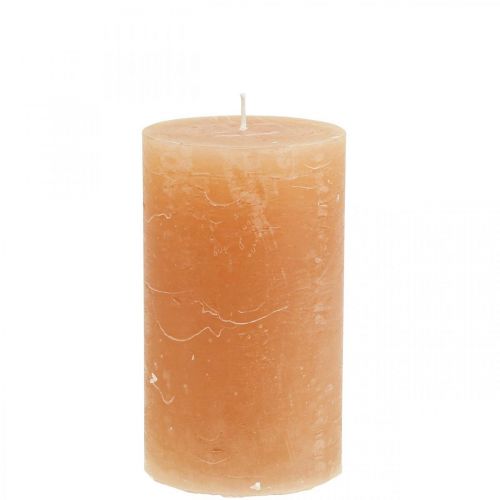 Bougies de couleur unie Bougies pilier Orange Pêche 70×120mm 4 pcs