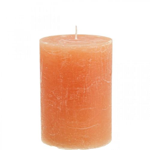 Article Bougies de couleur unie Bougies pilier Orange Pêche 85×120mm 2pcs