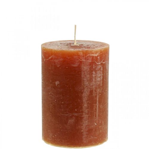 Bougies de couleur unie bougies piliers rouge-marron 85×120mm 2pcs