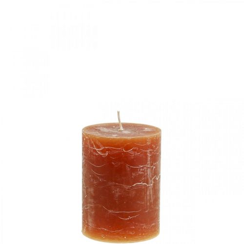 Article Bougies de couleur unie bougies piliers rouge-marron 60×80mm 4 pcs