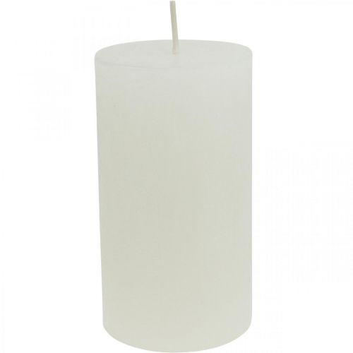 Bougies pilier Bougies colorées rustiques blanc 60/110mm 4pcs