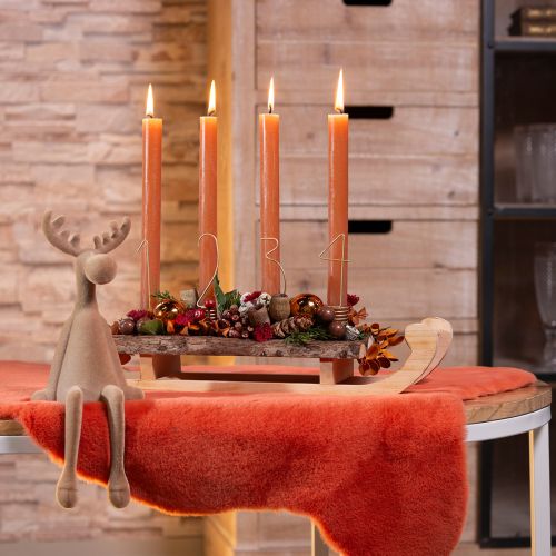 Article Décoration de bougies chiffres de l&#39;Avent 1-4 métal doré mat H10cm 4 pcs