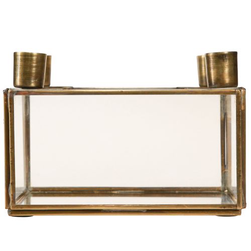 Article Bougeoir miroir de l&#39;Avent à remplir or 15×15×10,5cm