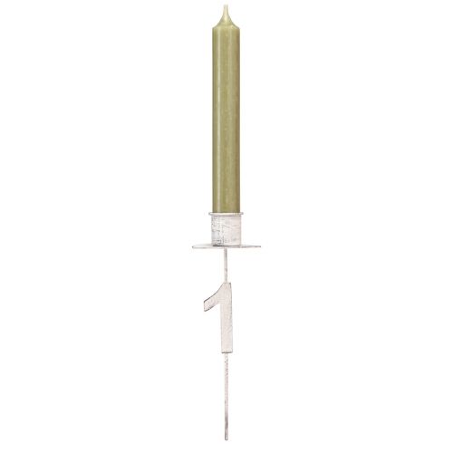 Article Bougeoir de l&#39;Avent avec épine et chiffres blanc H11cm 4 pcs