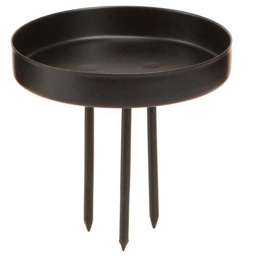 Floristik24 Bougeoir couronne de l&#39;Avent métal noir mat Ø8cm 4 pcs