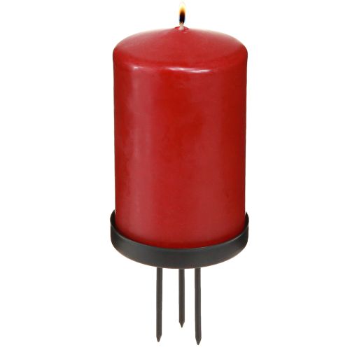 Floristik24 Bougeoir couronne de l&#39;Avent métal noir mat Ø8cm 4 pcs