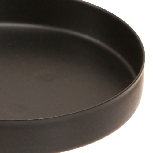 Floristik24 Bougeoir couronne de l&#39;Avent métal noir mat Ø8cm 4 pcs