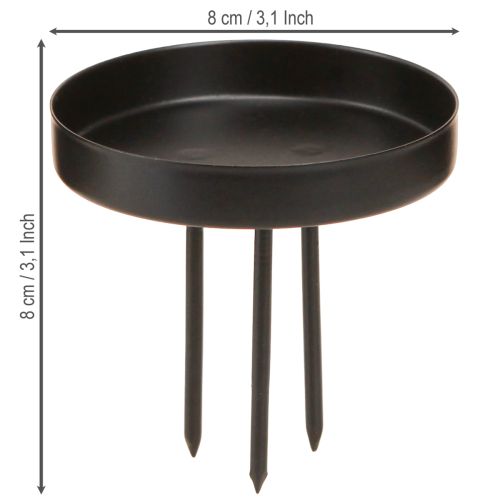 Article Bougeoir couronne de l&#39;Avent métal noir mat Ø8cm 4 pcs