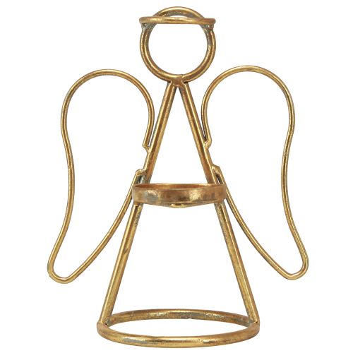 Article Bougeoir ange bougies chauffe-plat et bougies piliers doré H26cm