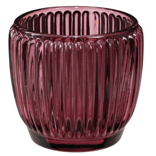 Bougeoir verre Berry lanterne rétro Ø7cm H7cm 6 pcs