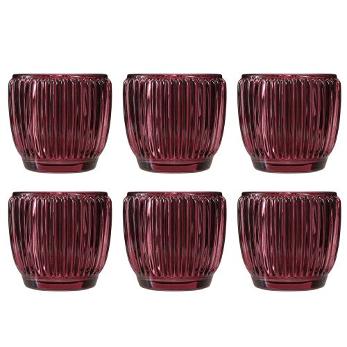 Article Bougeoir verre Berry lanterne rétro Ø7cm H7cm 6 pcs