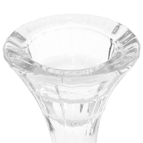 Article Bougeoir rond en verre bougeoir Ø7cm H13cm 2pcs