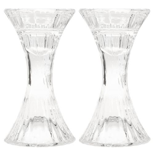 Article Bougeoir rond en verre bougeoir Ø7cm H13cm 2pcs