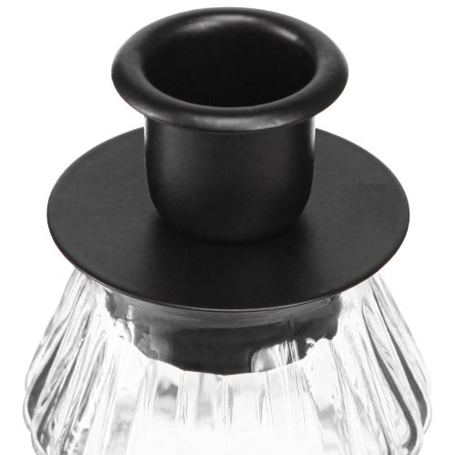 Floristik24 Bougeoir en verre pour bougies bâtons Sapin de Noël 13,5cm 2pcs
