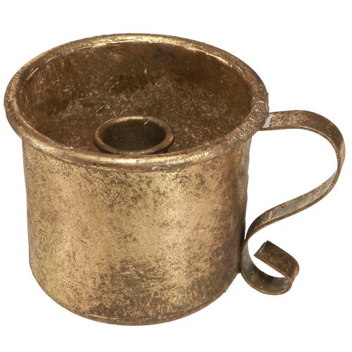 Floristik24 Bougeoir coupe bâton doré bougeoir vintage Ø9cm H8cm