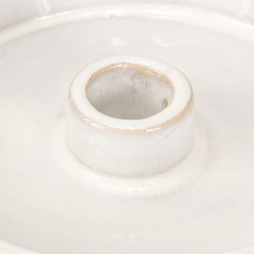 Article Bougeoir céramique Blanc Bougies chandelles Ø13cm 2pcs