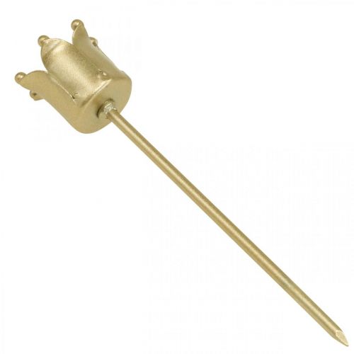 Article Bougeoir couronne doré, bougeoir bâton métal 4 pcs