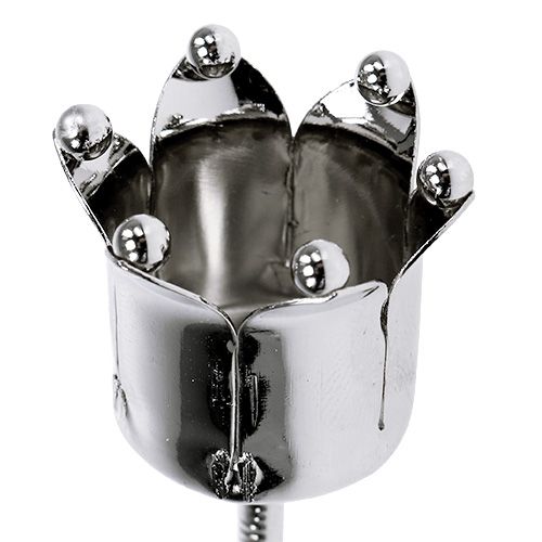 Article Bougeoir couronne argent Ø3cm H12,5cm 4 pcs
