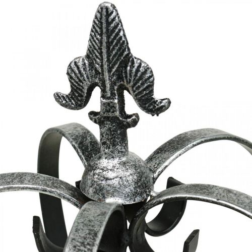 Floristik24 Déco couronne aspect argent vieilli métal Ø18cm H26cm