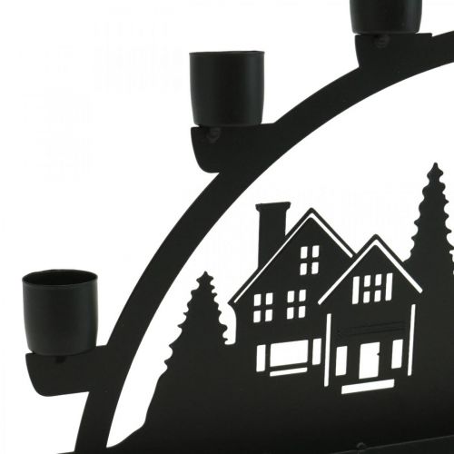 Article Arche lumineuse bougie arche métal noir 40x6cm H18,5cm