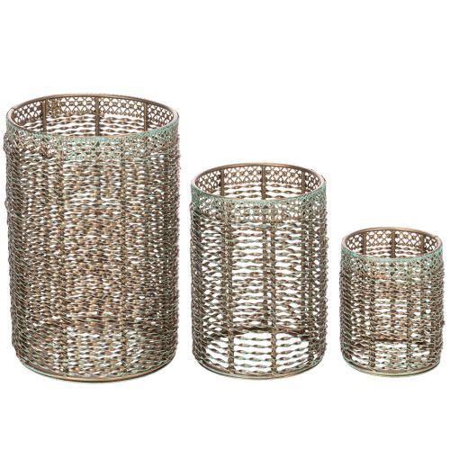 Porte-bougies en métal, porte-bougies chauffe-plat Ø8/10/13 cm, lot de 3 | Floristik24.be