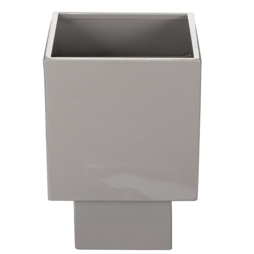 Pot de fleurs cubique gris