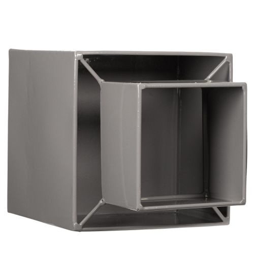 Pot de fleurs cubique gris