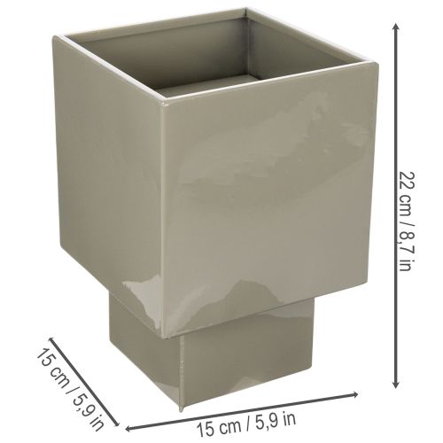 Pot de fleurs cubique vert, 22