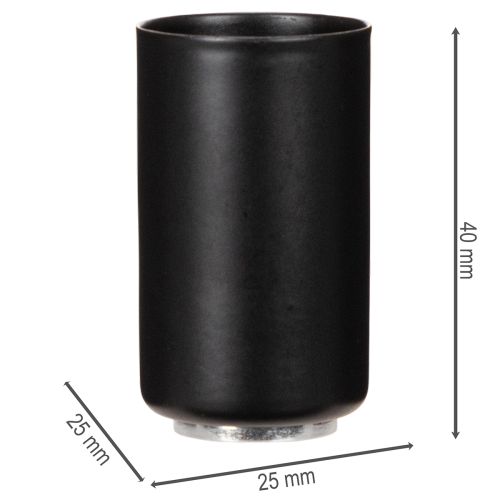 Porte-bougie magnétique rond, noir mat, pour bougies coniques de 25 mm, lot de 4 | Floristik24.be