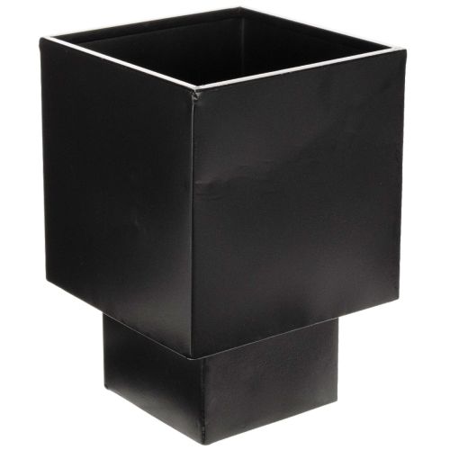 Pot de fleurs cubique noir avec socle, style moderne, 22 cm acheter | Floristik24.be