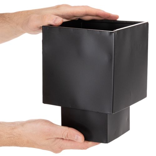 Pot de fleurs cubique noir avec socle, style moderne, 22 cm | Floristik24.be