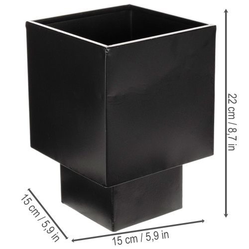 Pot de fleurs cubique noir