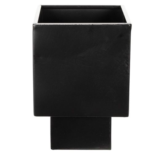 Pot de fleurs cubique noir
